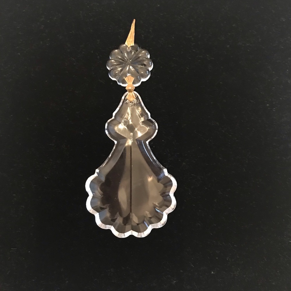 💎 Vintage Crystals Pendant - Floral gem top with brass pins - just gorgeous 💎